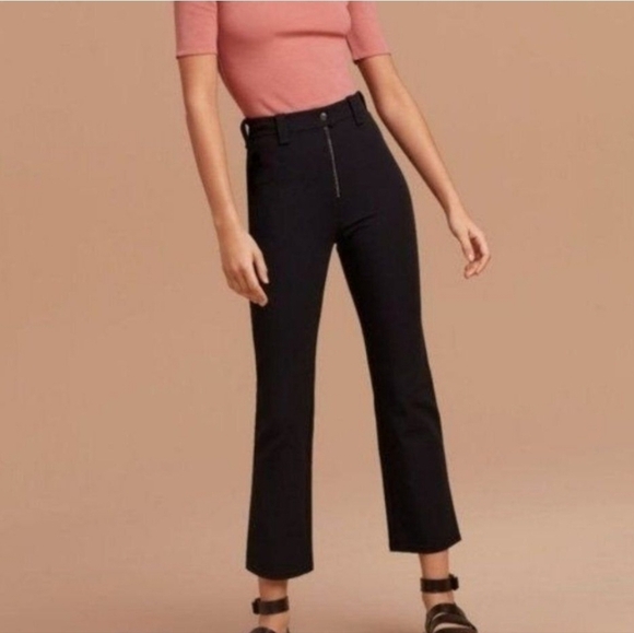 Wilfred Pants - Wilfred free by Aritzia women's allwaze Exposed Front Zip high-rise pants sz 6.